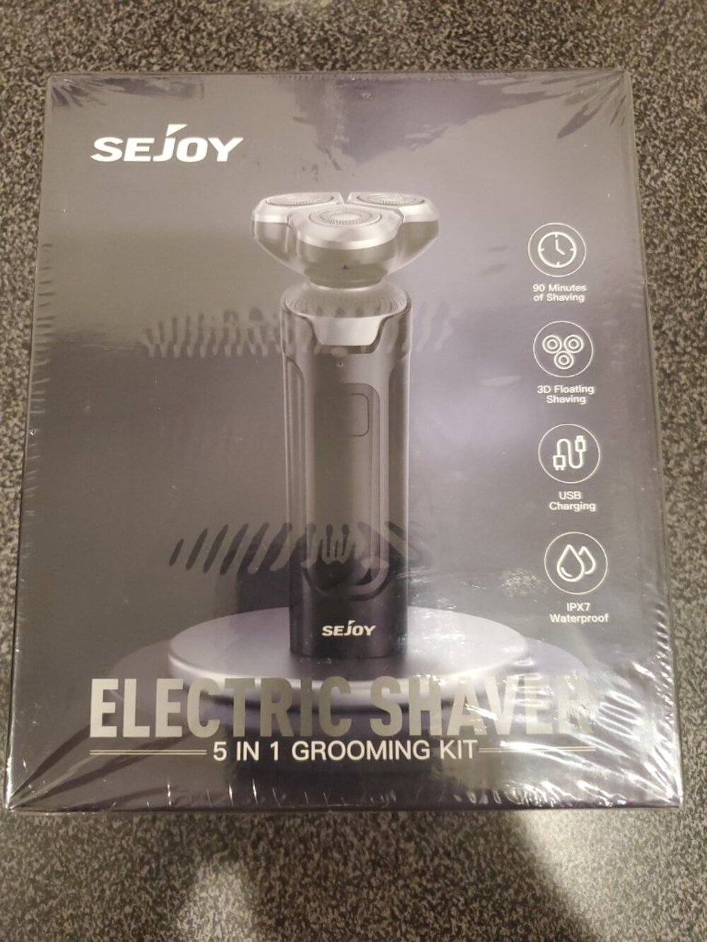 SEJOY 5-in-1 Electric Shaver Kit, 3 Head Rotary, Waterproof, USB Charging